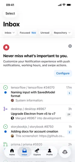 Capture d'écran de GitHub sur iPhone 2