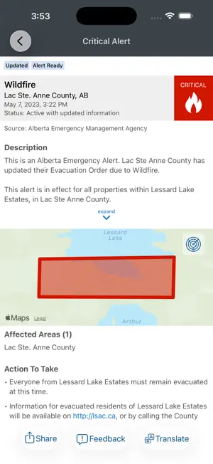 Alberta Emergency Alert screenshot 3