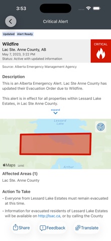Alberta Emergency Alert iPhone screenshot 3