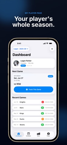 My Player Page: Hockey Stats iPhone screenshot