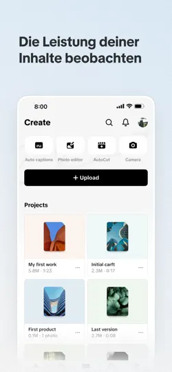 Screenshot von TikTok Studio auf dem iPhone 6