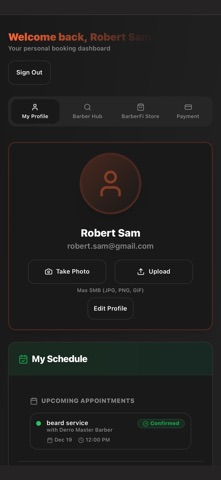 BarberFi screenshot