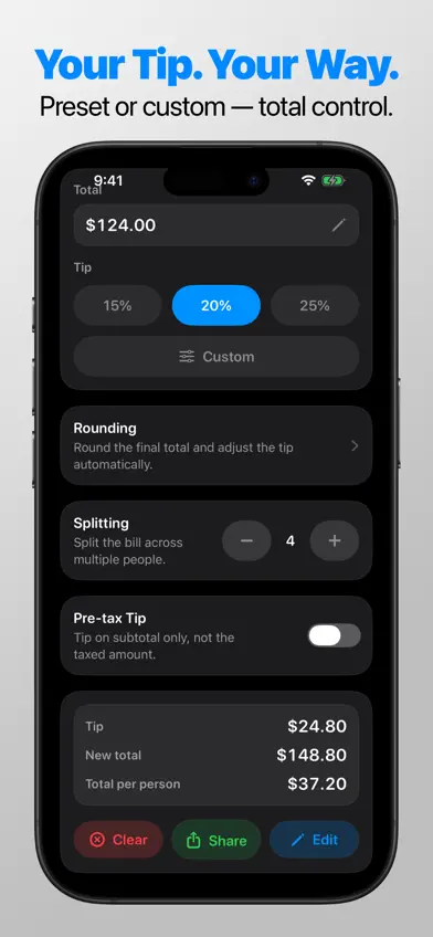 Pitip: Tip Calculator screenshot 3