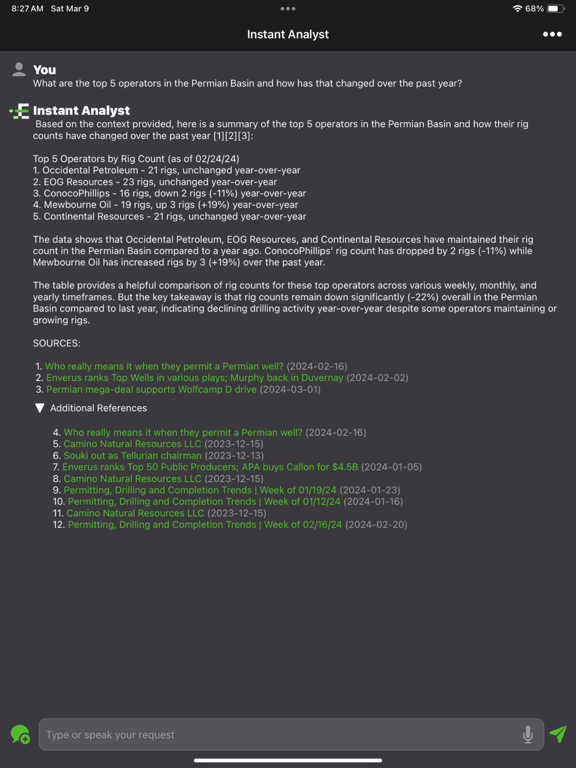 Enverus Instant Analyst iPad screenshot 2 - Business app