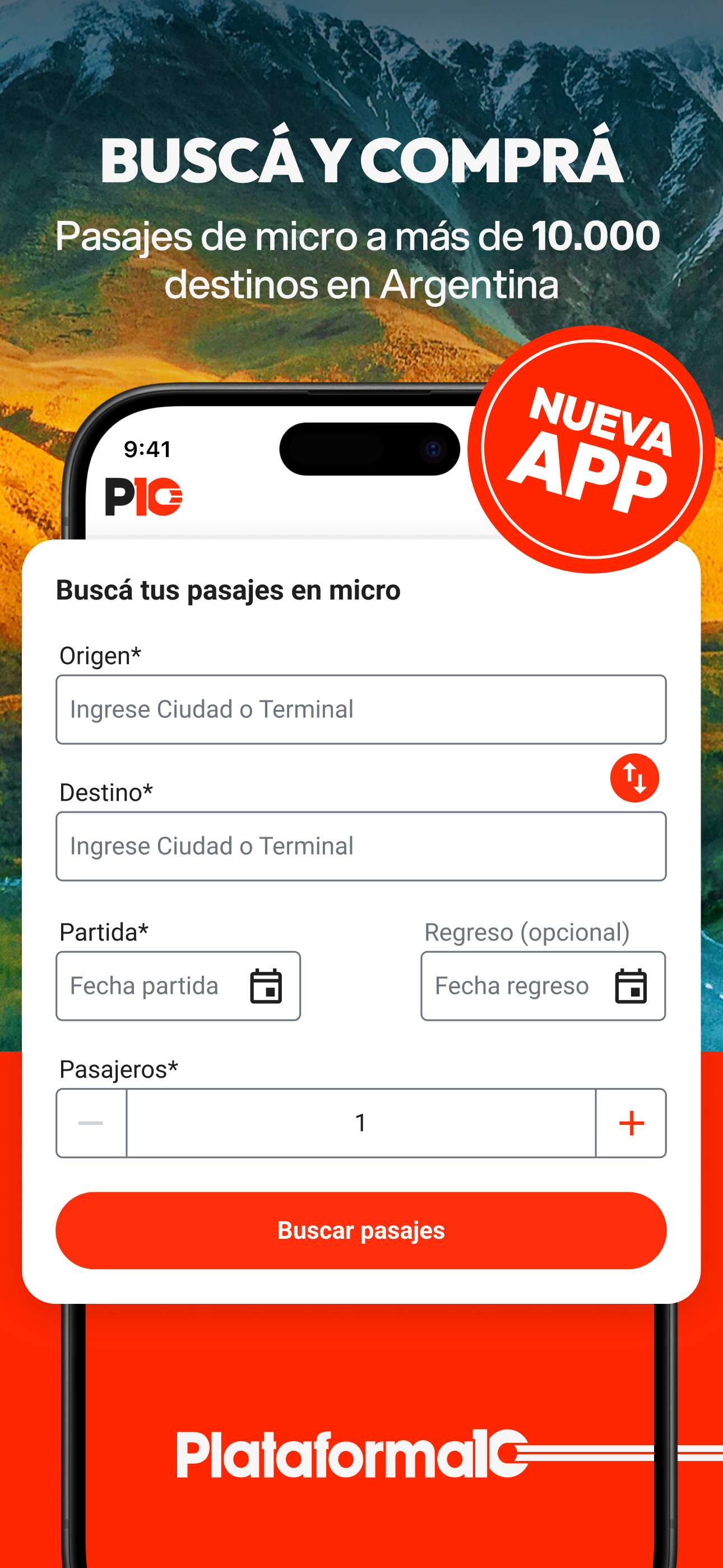 Plataforma 10 Pasajes de Micro