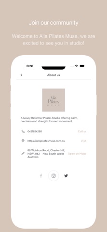 Aila Pilates Muse screenshot