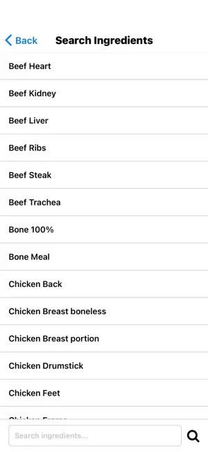 Raw Feeding Calc for Cats screenshot 2