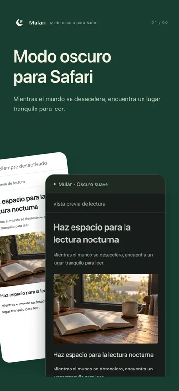 Mulan: Dark Mode for Safari screenshot 1 of 6