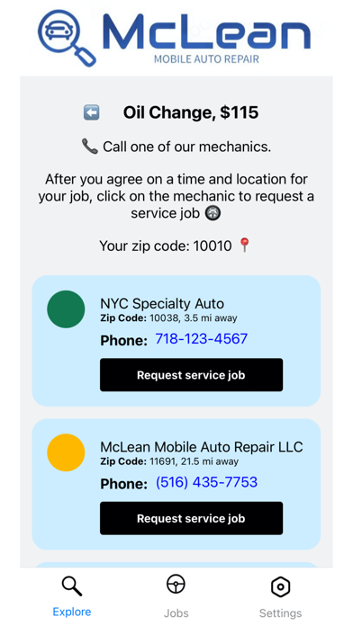 McLean Mobile Auto Repair Screenshot