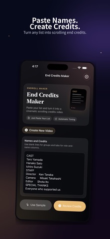 End Credits Maker: Roll Text iPhone screenshot