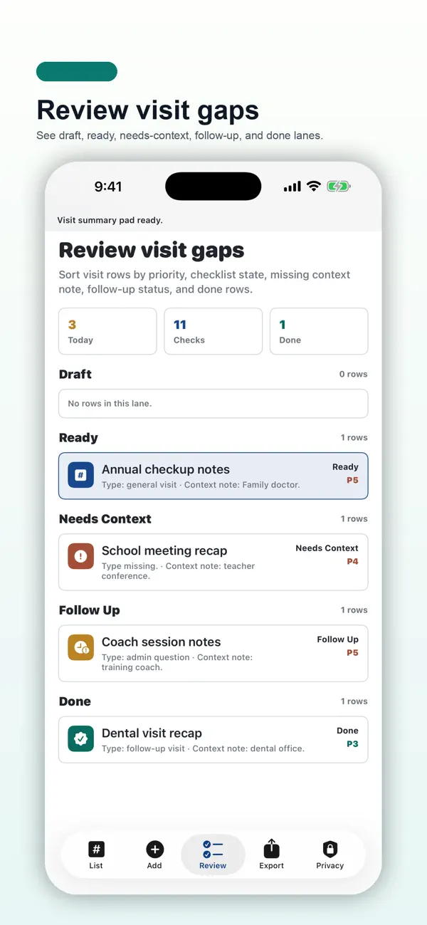 Screenshot #3 pour Visit Summary Note Pad
