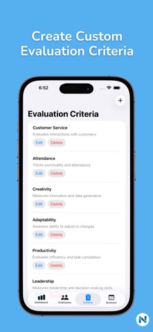 Employee Evaluation screenshot