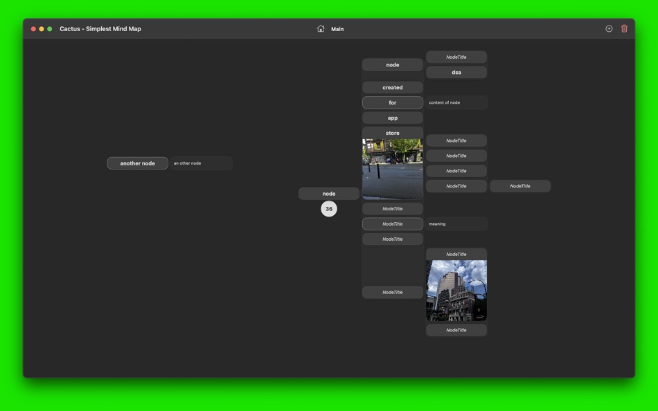 #2. Cactus - Simplest Mind Map (macOS) 由: Nurdogan Karaman