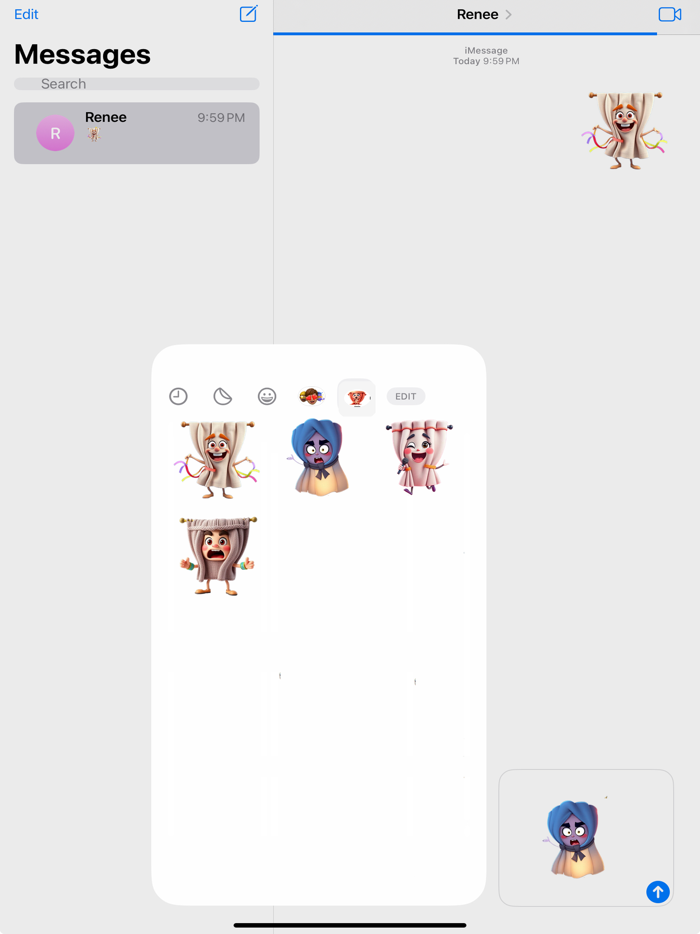 Yelling Curtain Stickers