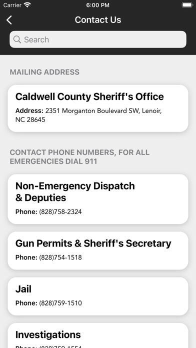 Caldwell County Sheriff, NC Screenshot