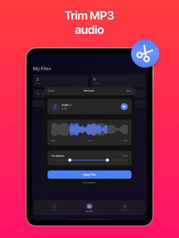 MP3 Converter. Video to Audio iPad screenshot