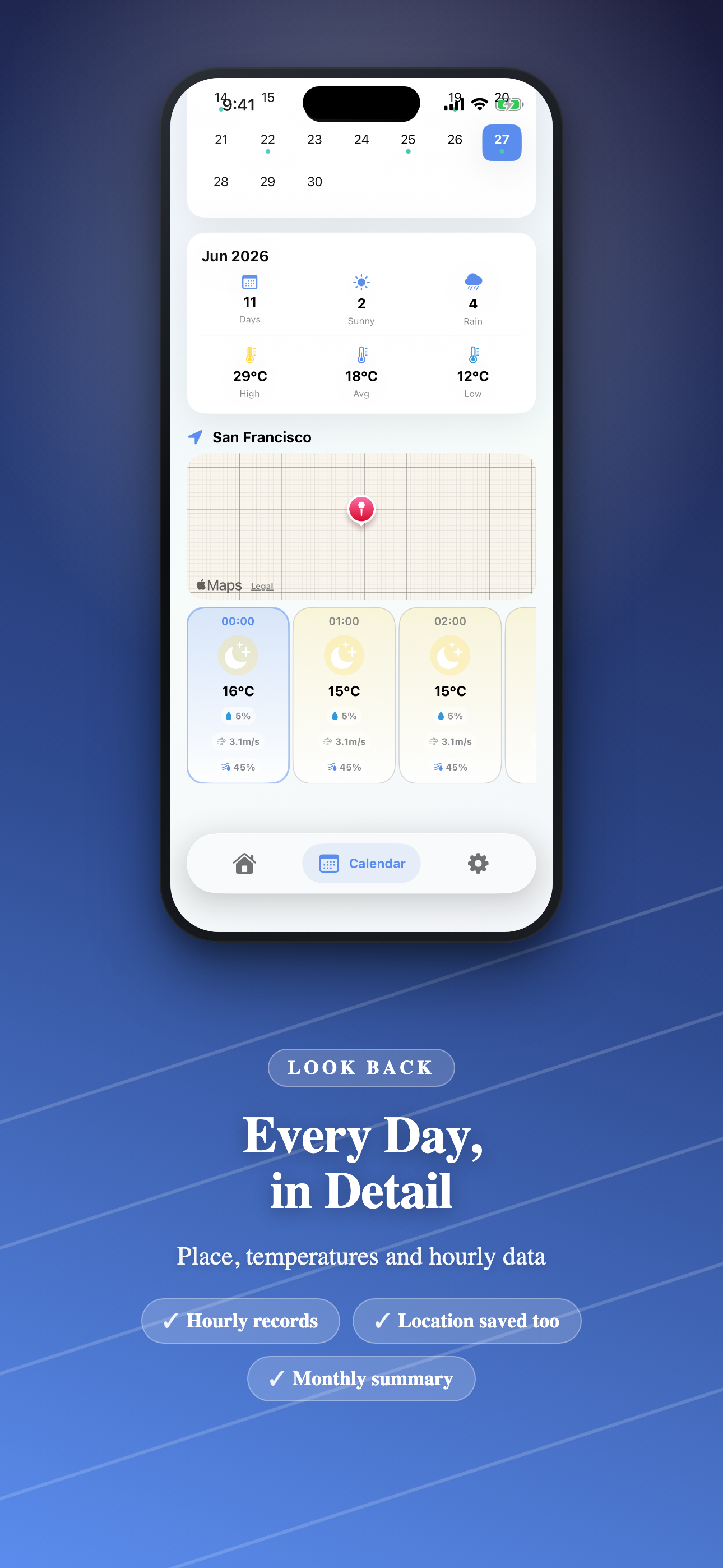 Past Weathers - Weather Log