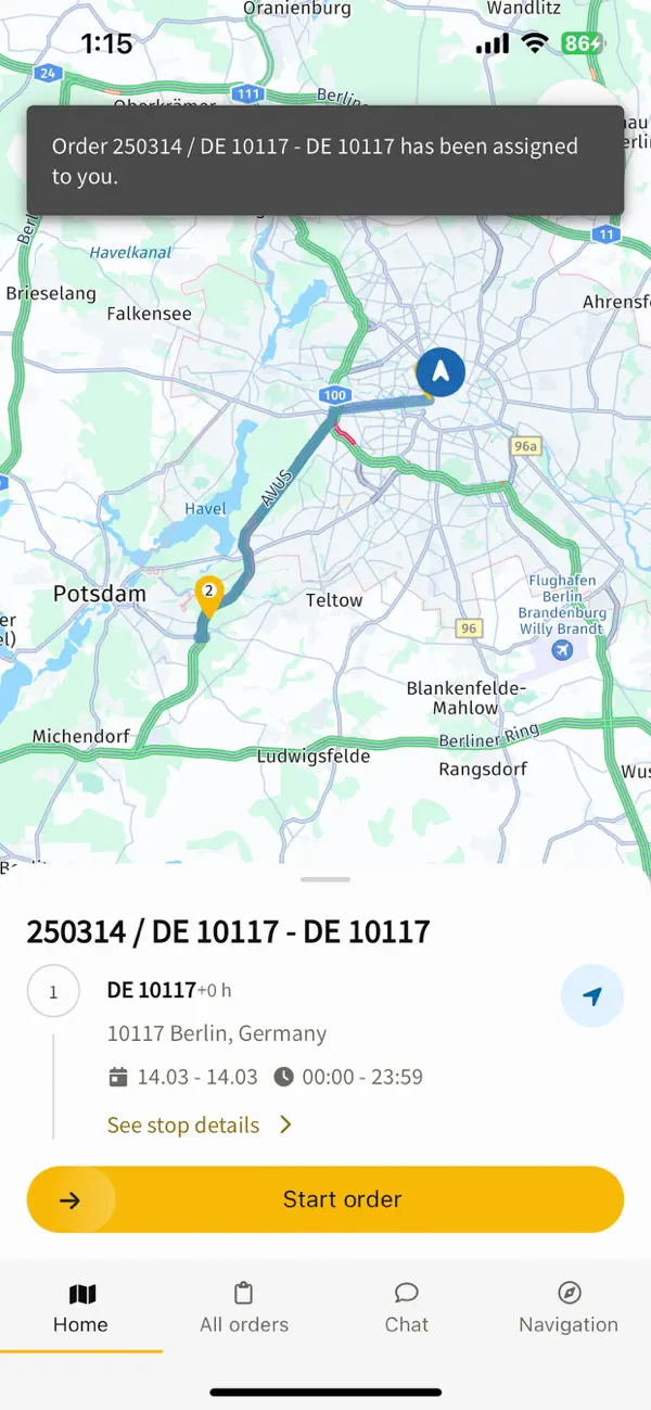 Screenshot #1 pour IMPARGO DriverApp