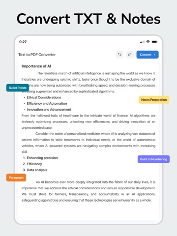 Text to PDF Converter - TXT iPad screenshot