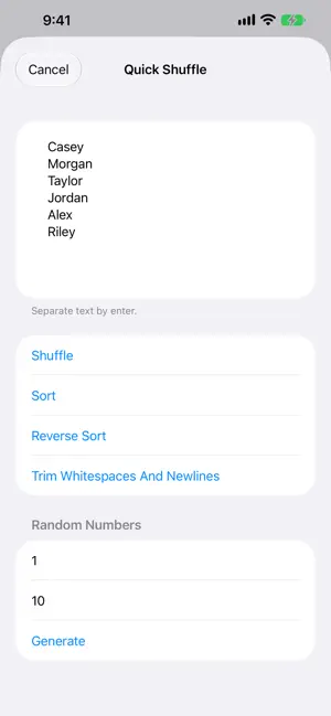 ListShuffler screenshot 3