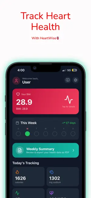 HeartWise Fitness screenshot 1