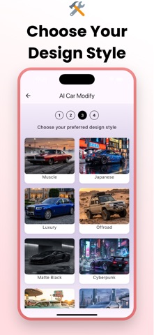 AI Car Tuning & Modify Design iPhone screenshot
