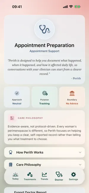 Perith: Menopause Tracker screenshot 4