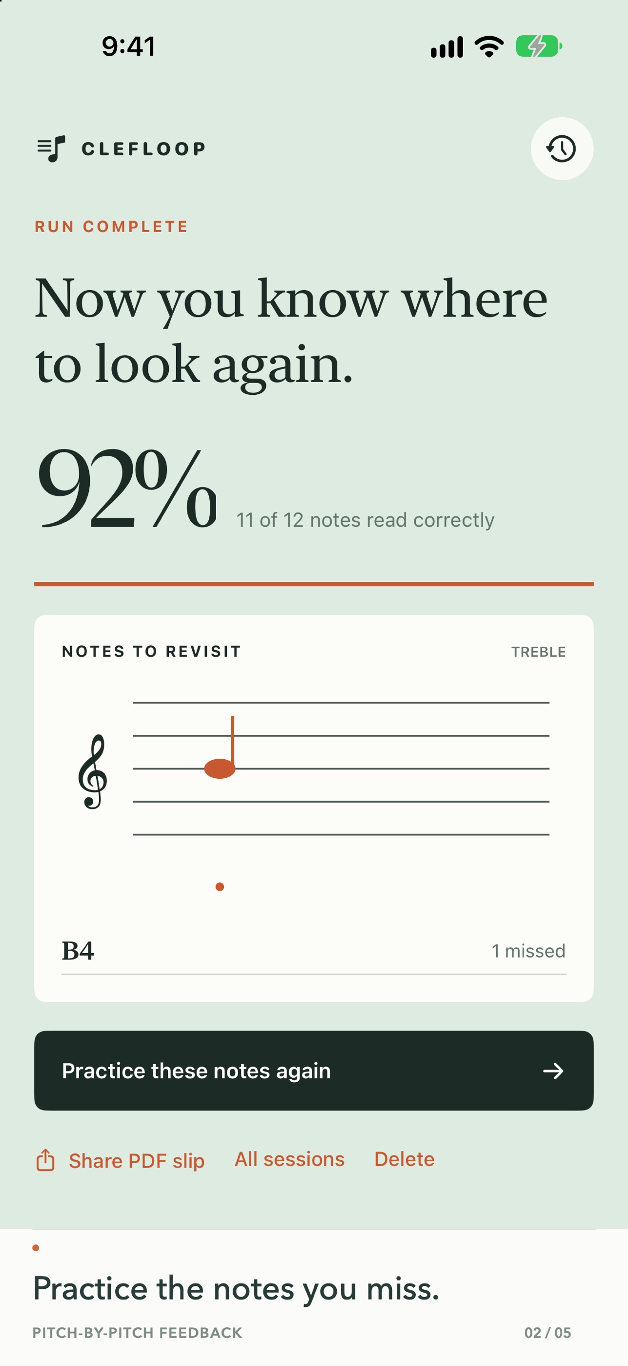 Screenshot 2 of Clefloop Note Reading