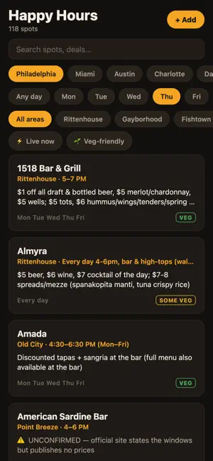 happyhour: find HH screenshot 3