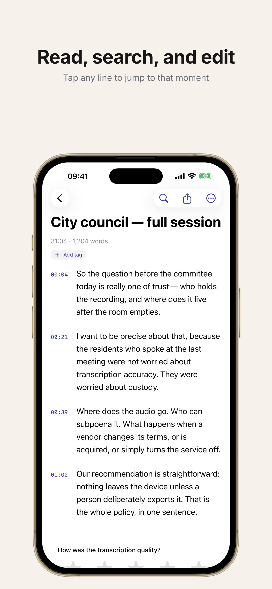 Saylen: Transcribe Audio