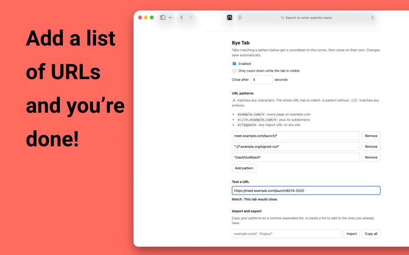 Bye Tab for Safari screenshot 2