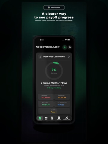 Debt Organizer iPad screenshot