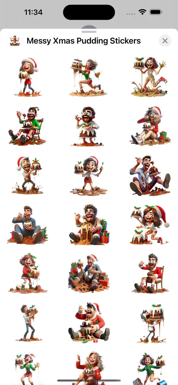 Screenshot #1 pour Messy Xmas Pudding Stickers