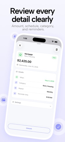 Remidue - Bill & Payment Reminder App Store preview screenshot 4