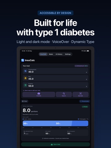 InsuCalc: Carbs, Fats & Bolus iPad screenshot