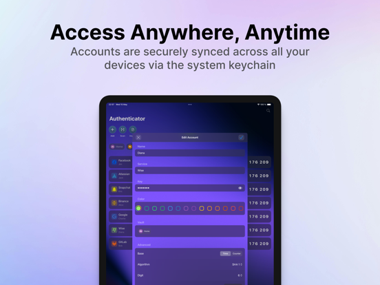 Authenticator App Widget iPad screenshot 3 - Utilities app