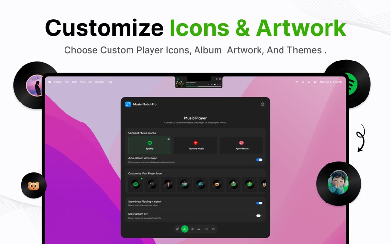 NotchPlay - Notch Music Widget iPhone screenshot