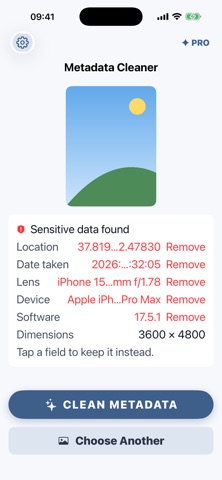 Metadata Cleaner: Photo & PDF iPhone screenshot