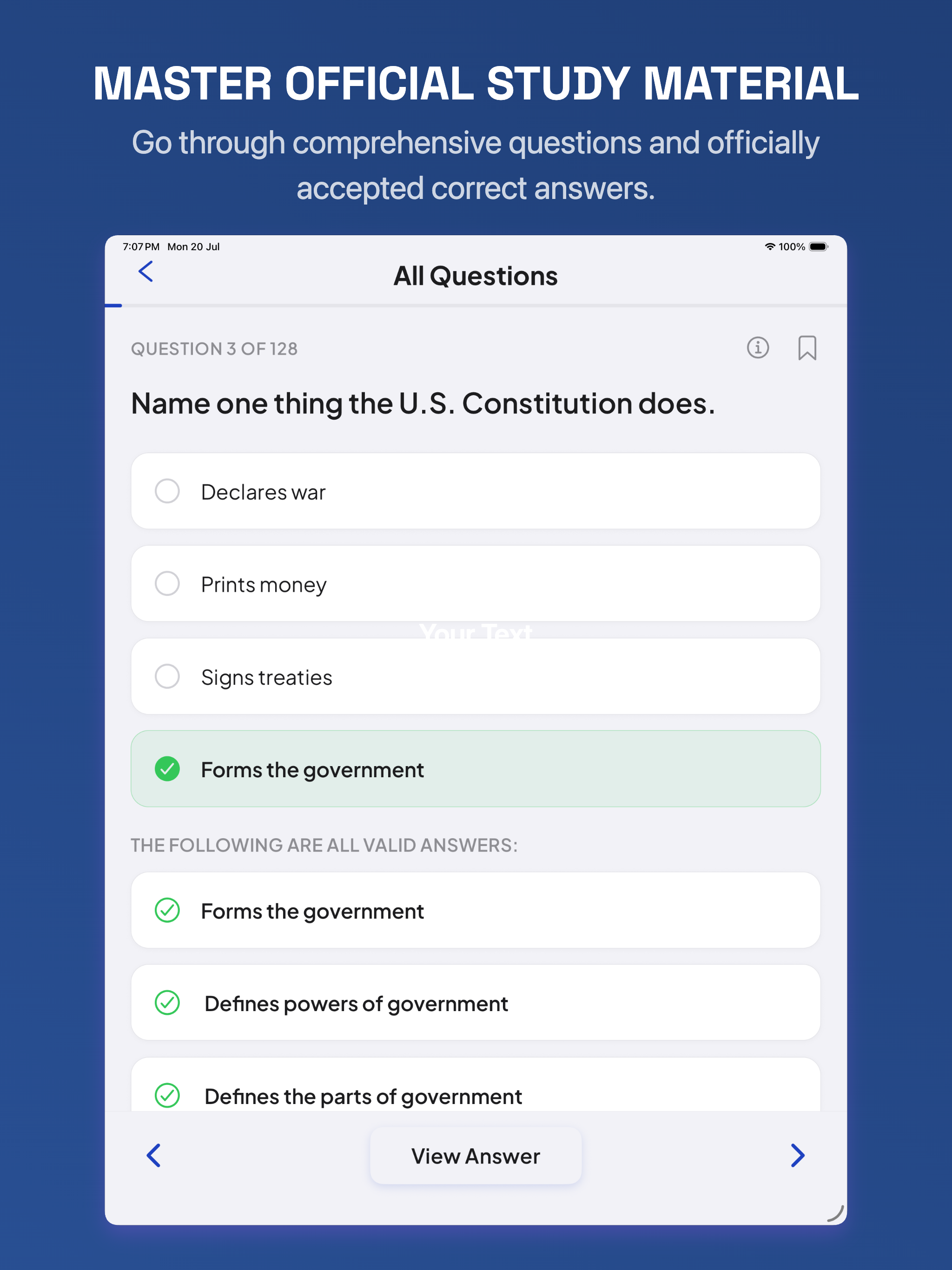 US Citizenship Test : 2026 screenshot 14