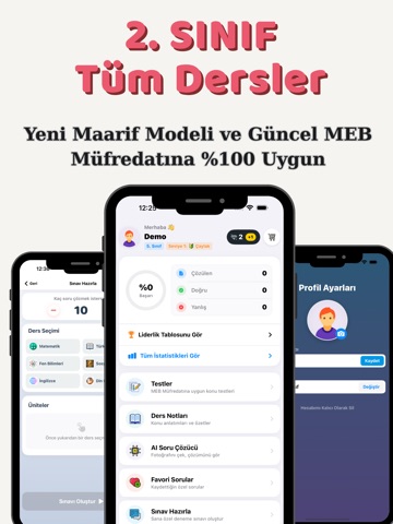 2. Sınıf Tüm Dersler Test Çöz iPad screenshot