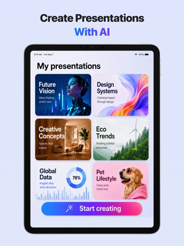 GammAI: AI Presentation Maker iPad screenshot