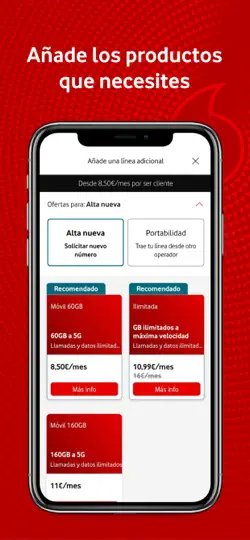Captura de pantalla de Mi Vodafone en iPhone 4