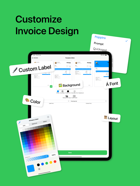 MakeBill: Custom Invoice Maker iPad screenshot 2 - Business app
