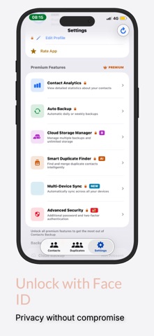 Contacts Backups screenshot