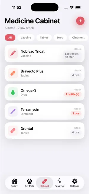 Pawzy: Pet Medication Reminder screenshot 1
