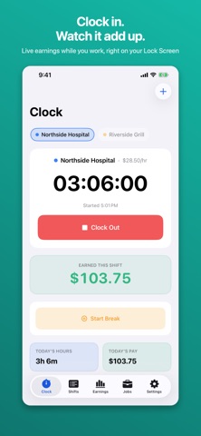 Shift & Pay Tracker: Hours iPhone screenshot