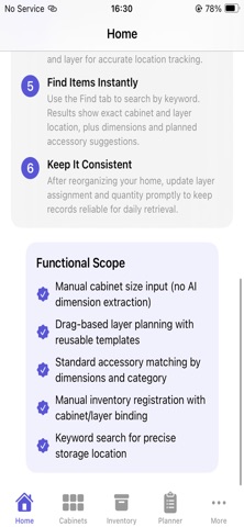 CabinetHomeStoragePlanner iPhone screenshot