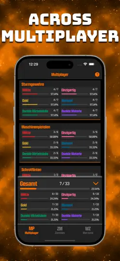 Screenshot von BO6 Tarnungs-Tracker auf dem iPhone 6