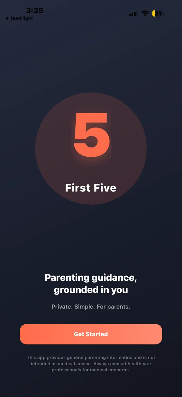 #1. First Five Parenting Guide (iOS) Por: Nirvana Tikku