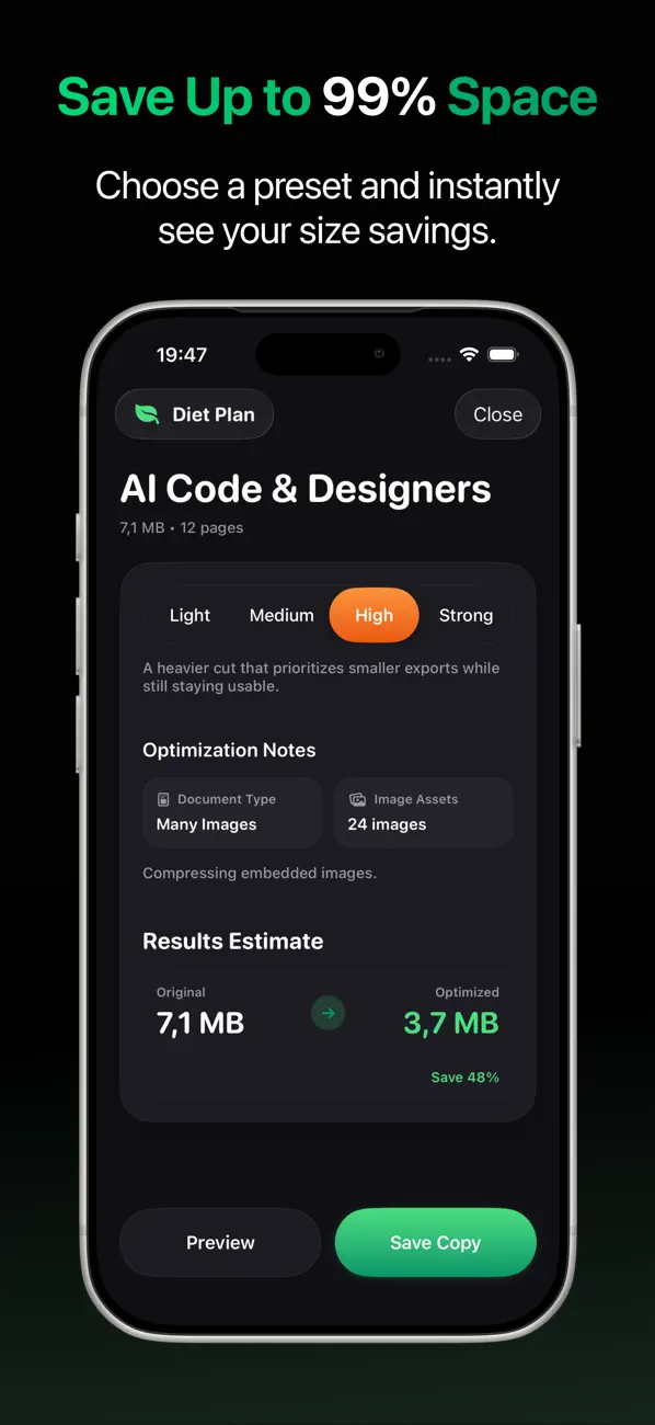 Screenshot #3 pour PDF Diet Mobile